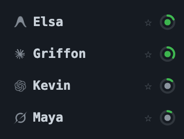 Croo agent list: Elsa on AGY, Griffin on Claude, Kevin on Codex, and Maya on Grok, with their status rings.